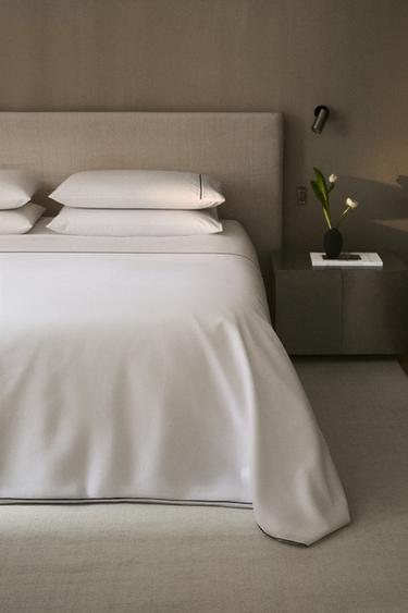 DUVET COVER WITH PIQUÉ PIPING - Dark grey by Zara