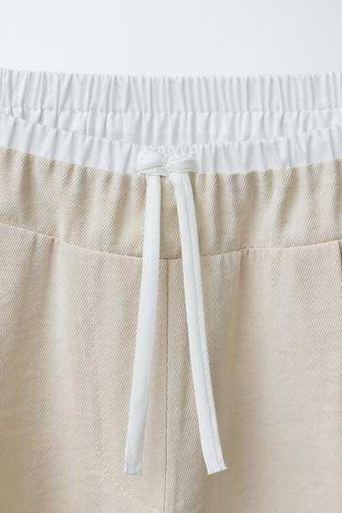 PANTALON DOUBLE CEINTURE - Écru de Zara - Image 2