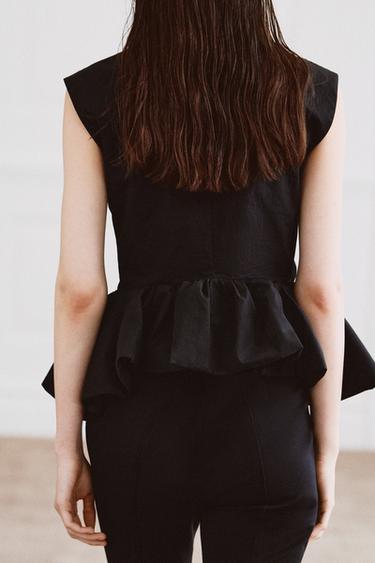 TOP PEPLUM SANS MANCHES ZW COLLECTION - Noir de Zara - Image 2