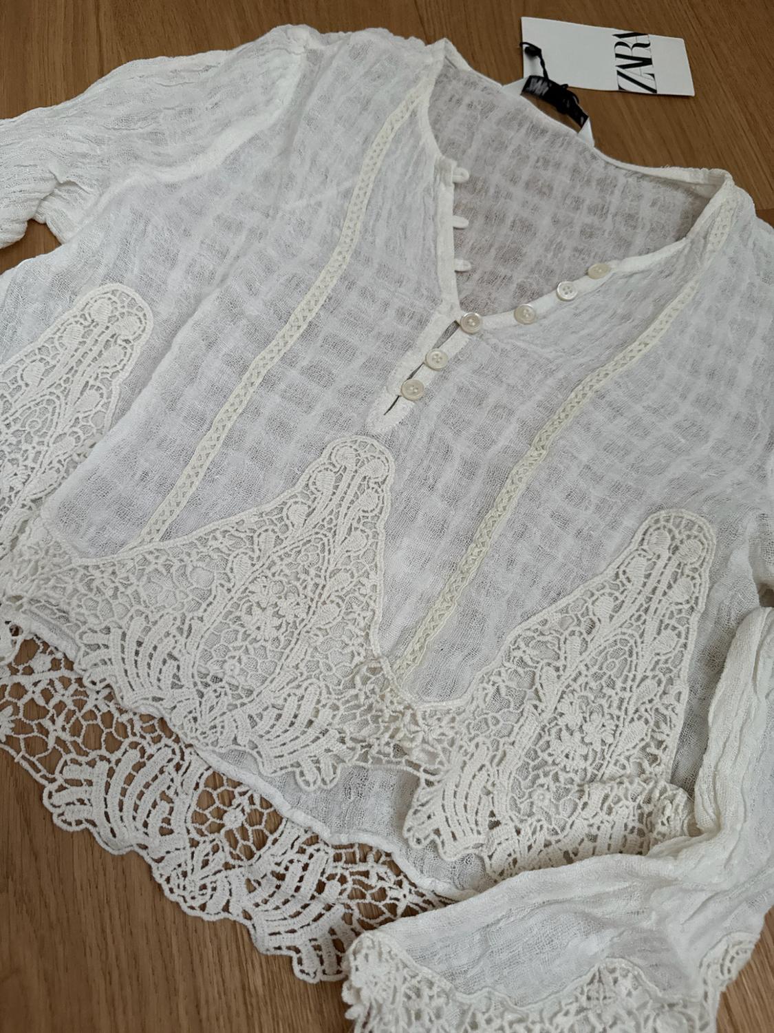 TEXTURED LINEN BLEND BLOUSE - Image 3