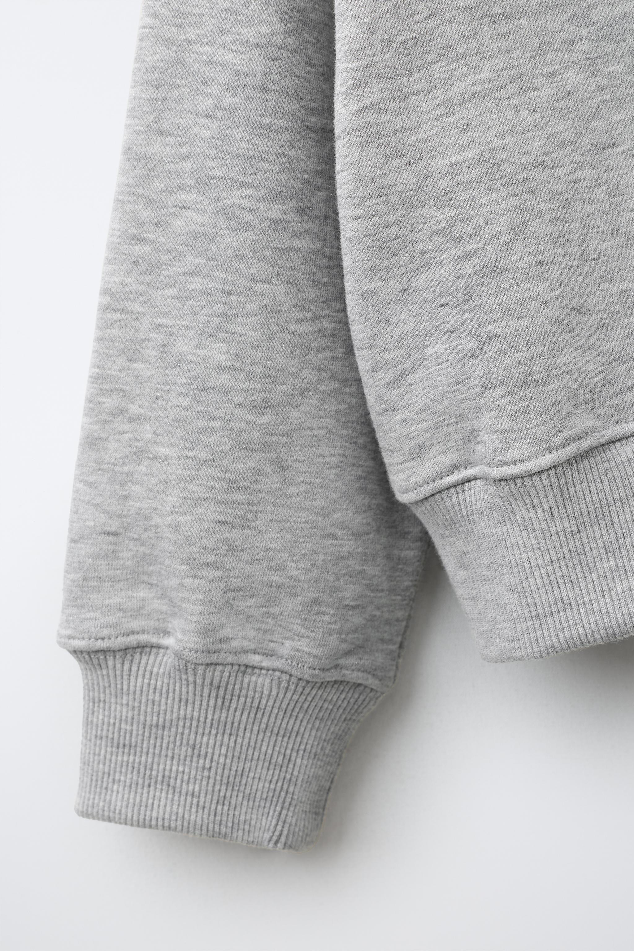 Детские худи Zara GLITTER SWEATSHIRT WITH CONTRASTING PETER PAN COLLAR — фото 4