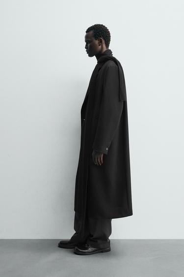 MANTEAU À BOUTONNAGE CROISÉ COUPE DÉCONTRACTÉE - Noir de Zara - Image 3