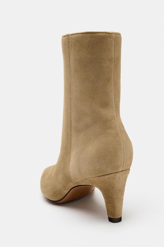 BOTTINES TALONS DAIM - Gris taupe de Zara - Image 6