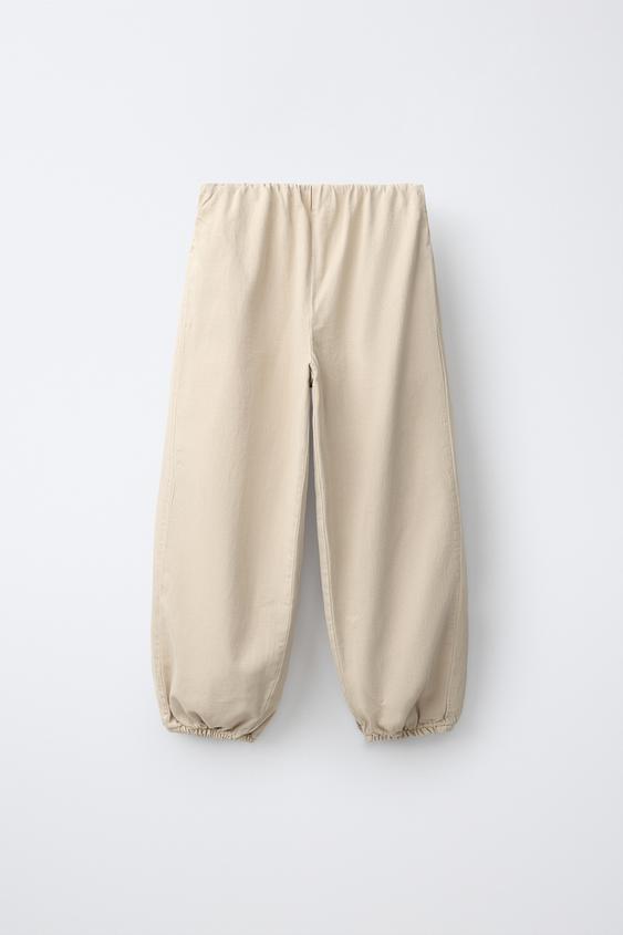 ДЖИНСЫ BALLOON ИЗ ЛЕГКОЙ ТКАНИ — БЕЖЕВЫЙ от Zara — изображение 0