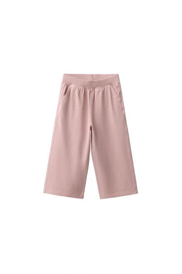 PANTALON WIDE LEG UNI - rose poudré de Zara
