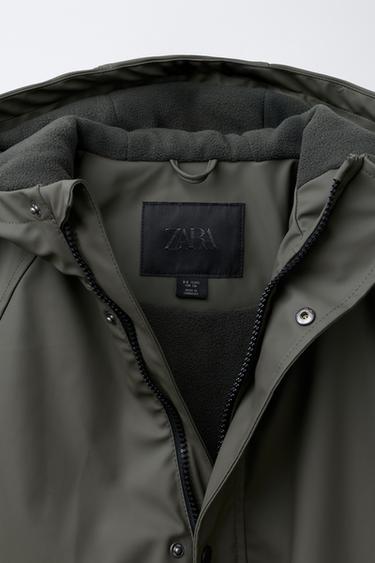 WATER-REPELLENT RUBBERISED PARKA - Grey by Zara