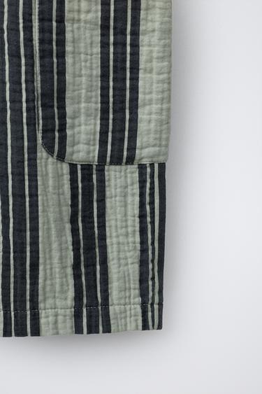 STRIPED TEXTURED TROUSERS - Green stripe by Zara - Image 3