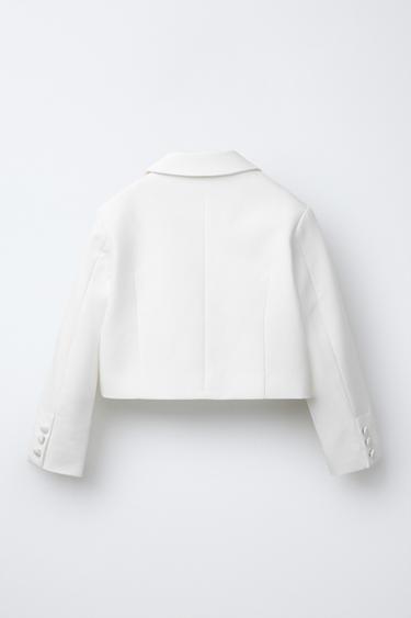 FLORAL CROPPED BLAZER - White by Zara - Image 1