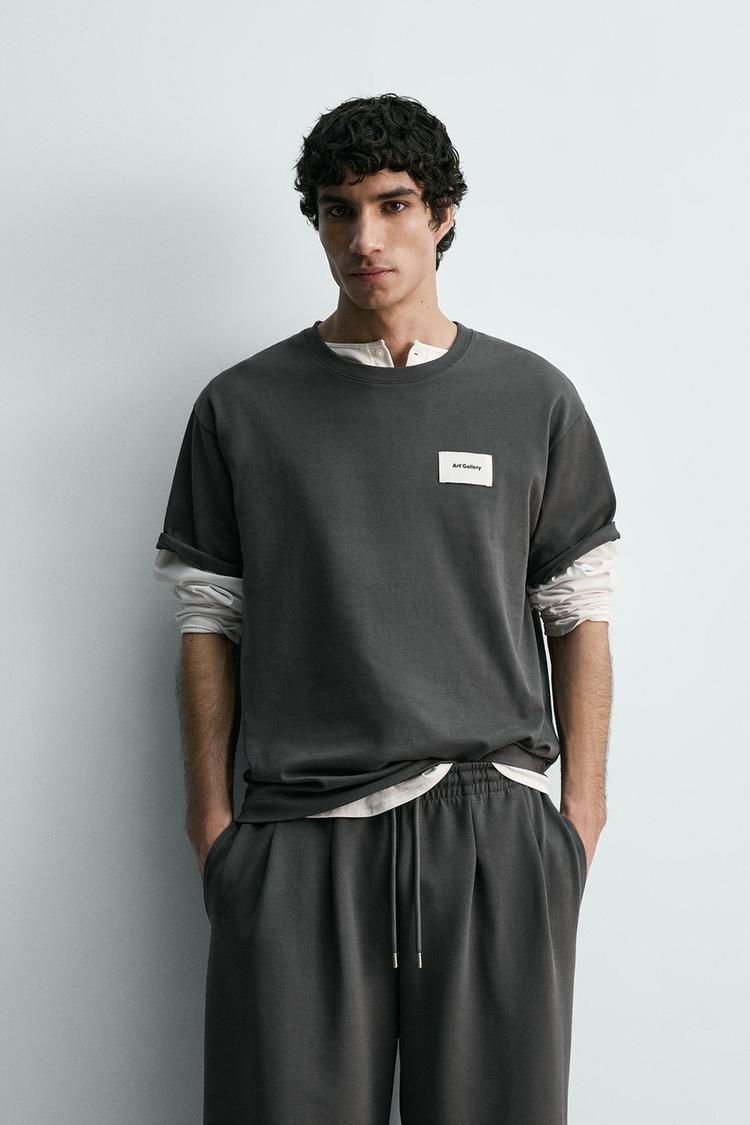 ZARA T-SHIRT WITH LABEL PATCH