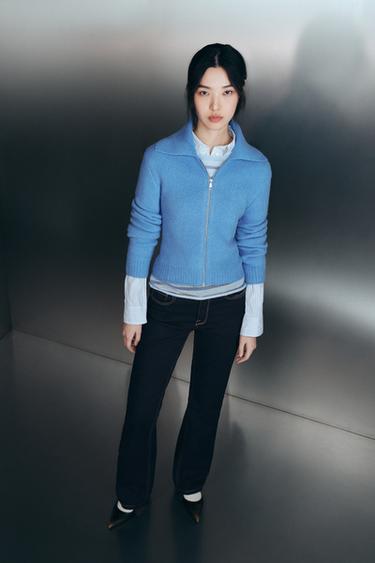 ZW COLLECTION BOOTCUT MID-WAIST JEANS - Blue by Zara