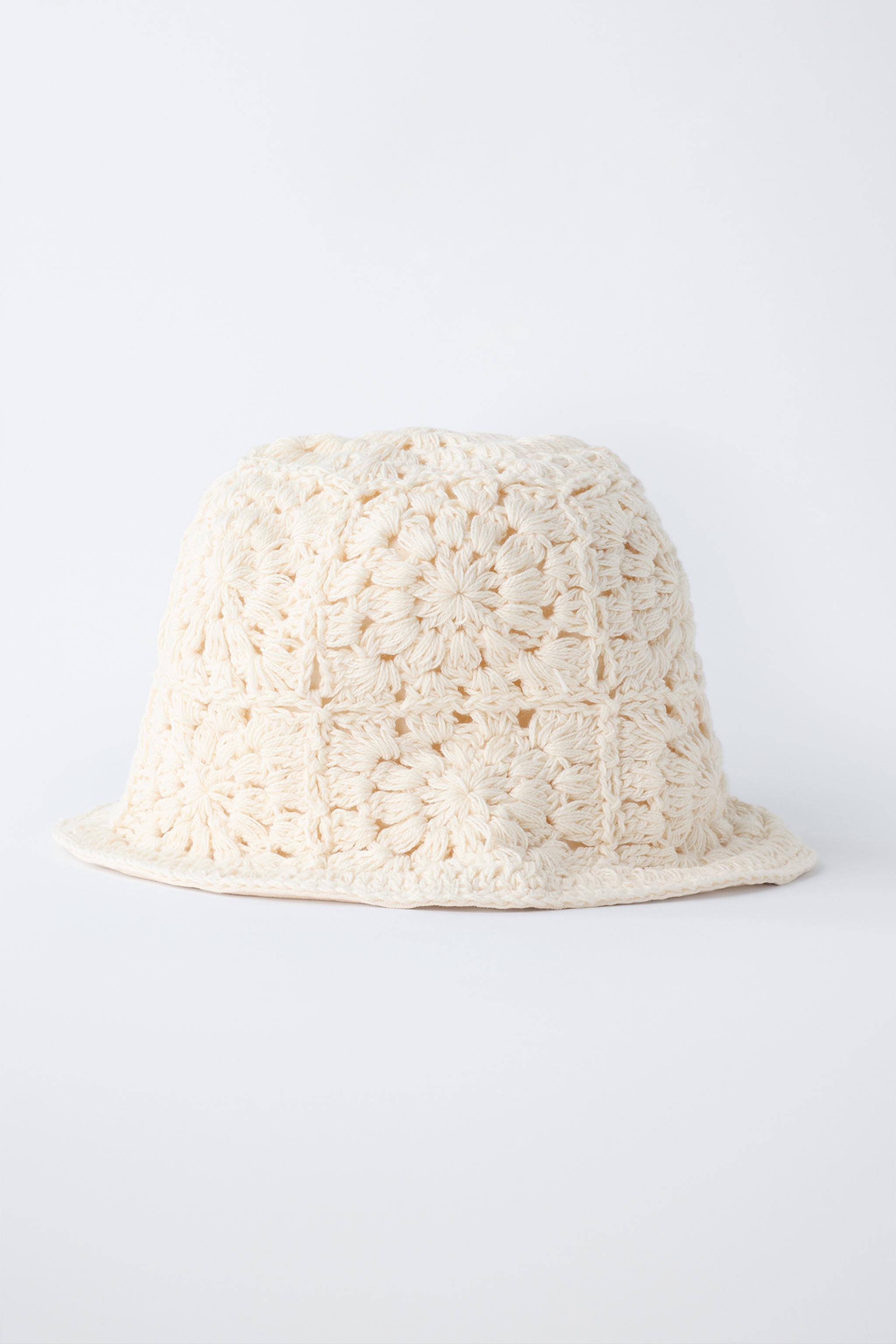 REVERSIBLE CROCHET FLORAL HAT - Ecru | ZARA United States