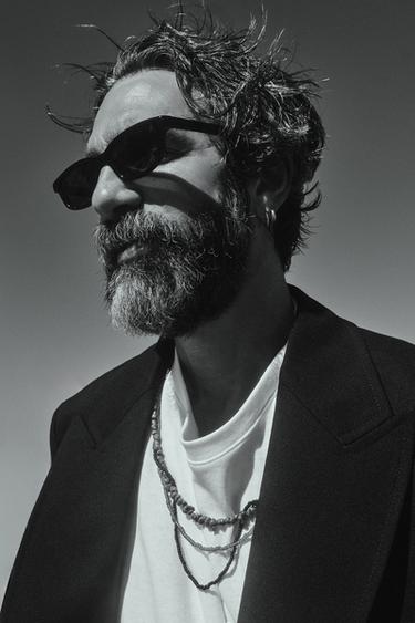 100% LINEN TWILL SUIT BLAZER AARON LEVINE X ZARA - Black by Zara