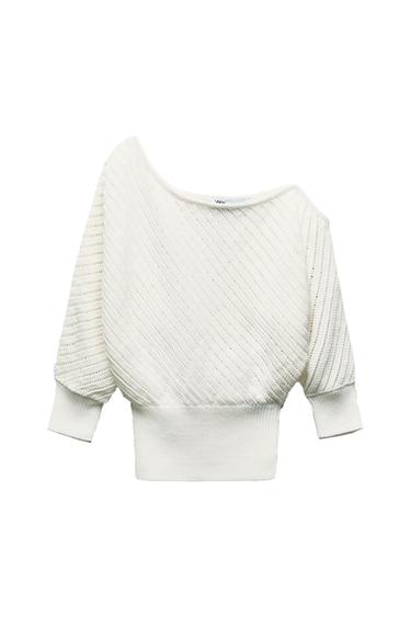 JERSEY OFF SHOULDER PUNTO POINTELLE