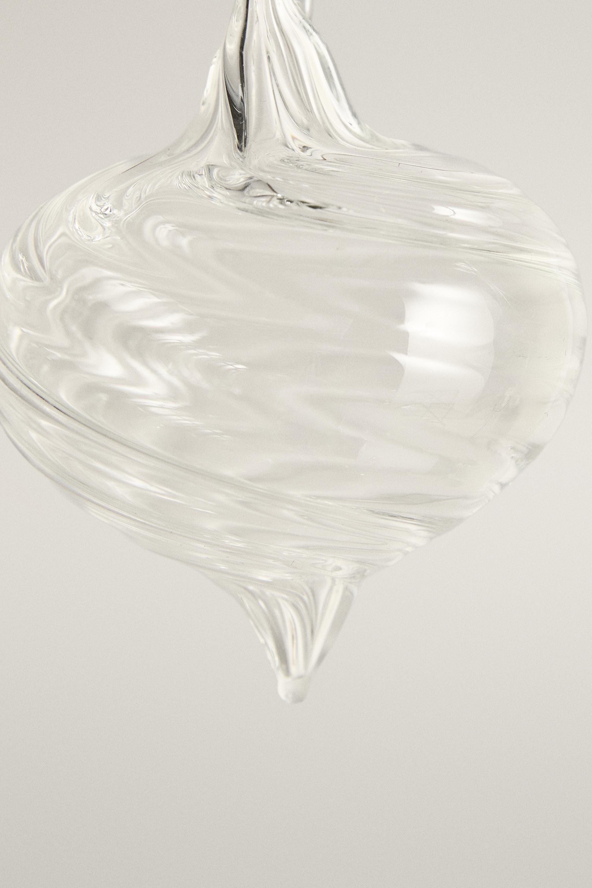 SPIRAL GLASS CHRISTMAS TREE ORNAMENT