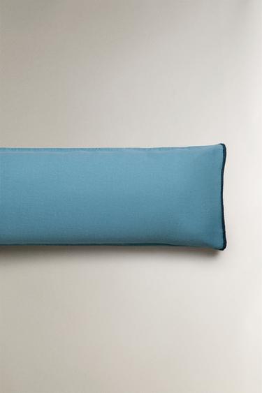 CONTRAST LINEN PILLOWCASE - Blue by Zara - Image 4