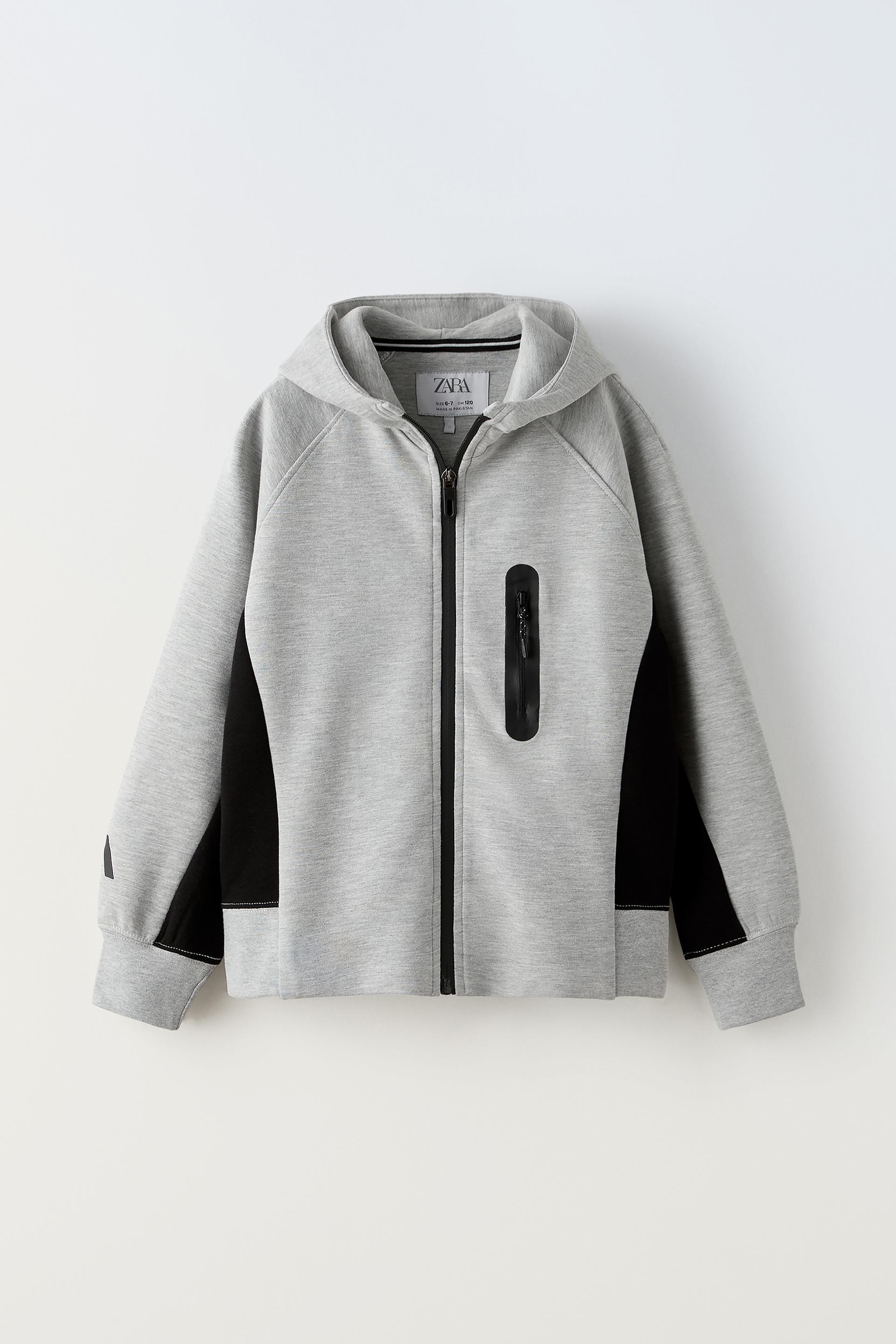 Grey hoodie zara best sale