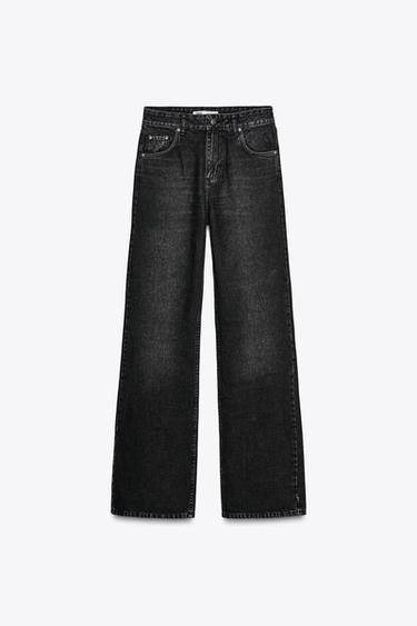 Zara ZW COLLECTION HIGH-WAIST STRAIGHT JEANS - Black