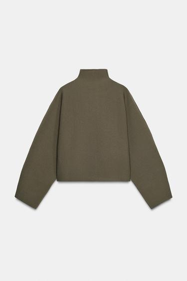 BLOUSON EN MAILLE ZIPPÉ - Kaki foncé de Zara - Image 7