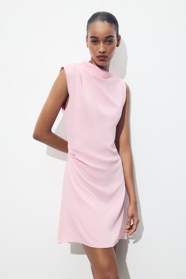 CREPE MINI DRESS - Pink by Zara