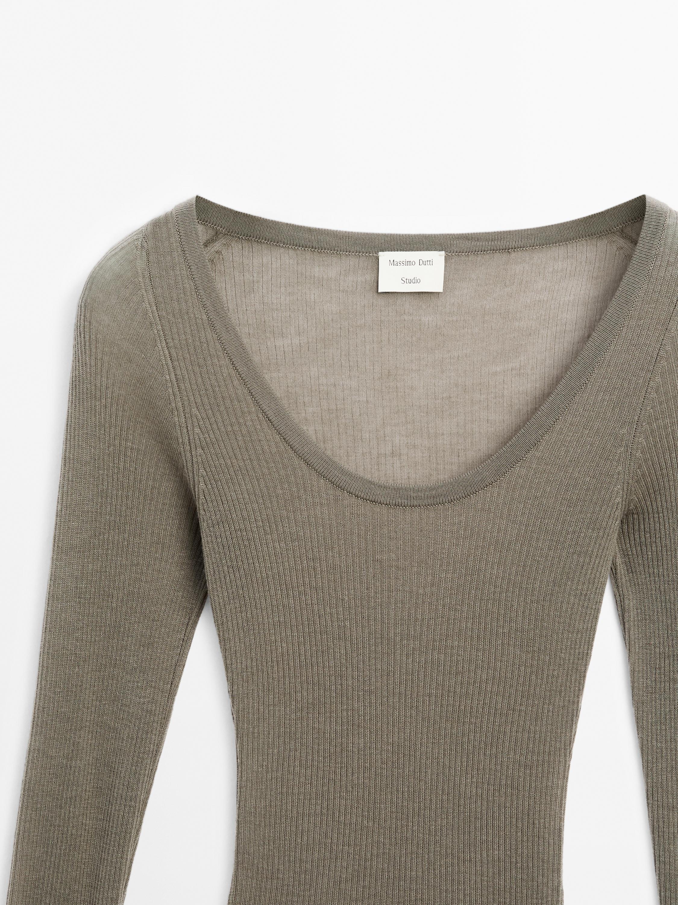 Semi-sheer 100% wool bodysuit - STUDIO