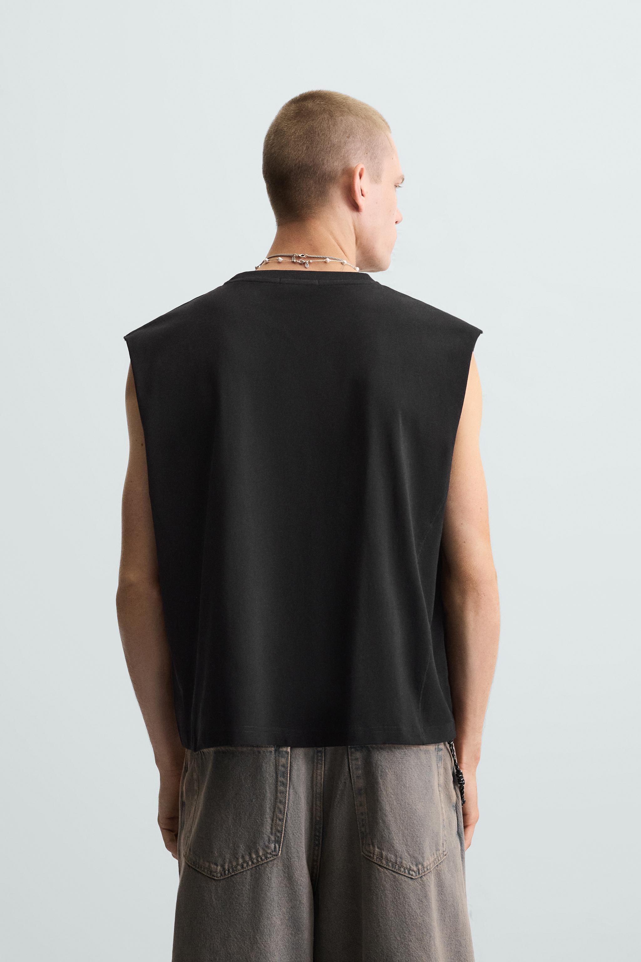 TEXT PRINT TANK T-SHIRT