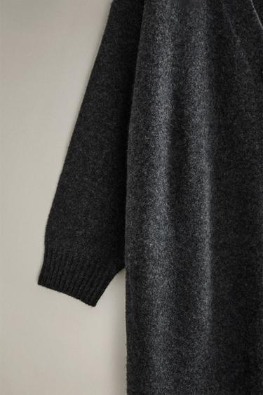 VESTE LONGUE EN CACHEMIRE - Gris foncé de Zara - Image 2
