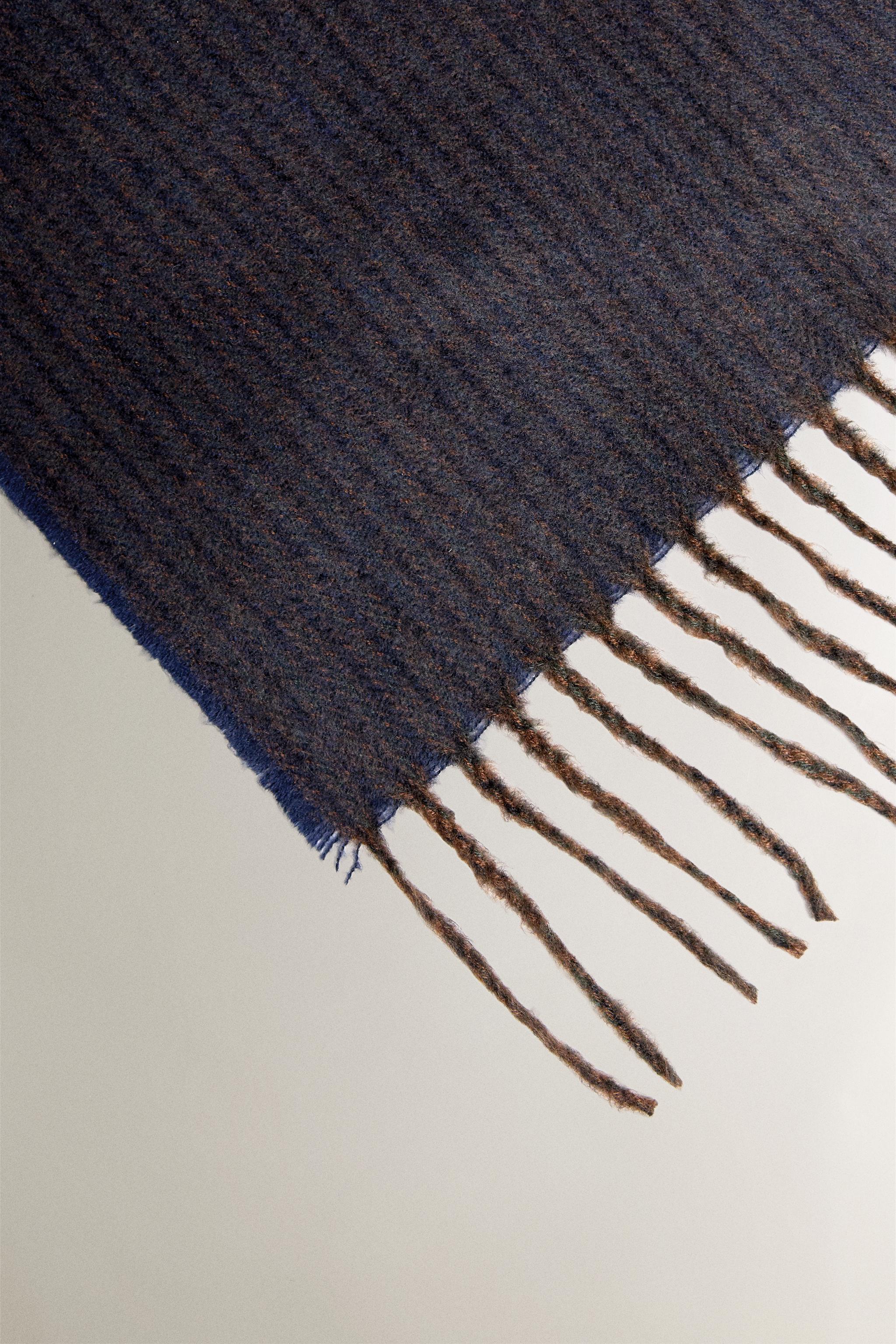 STRIPED FRINGE BLANKET