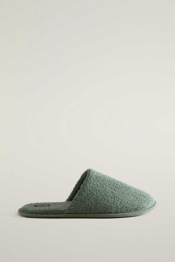 BATHROOM TOWEL SLIPPERS - Khaki Green by Zara - Image 0