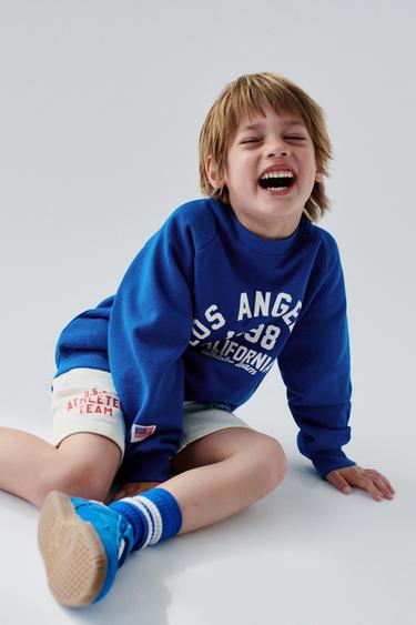 SWEATSHIRT WITH SLOGAN PRINT - Bluish by Zara