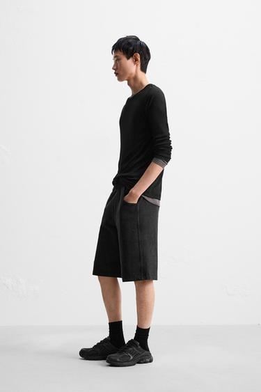 BERMUDA DE JOGGING COUPE AMPLE - Anthracite foncé de Zara - Image 3