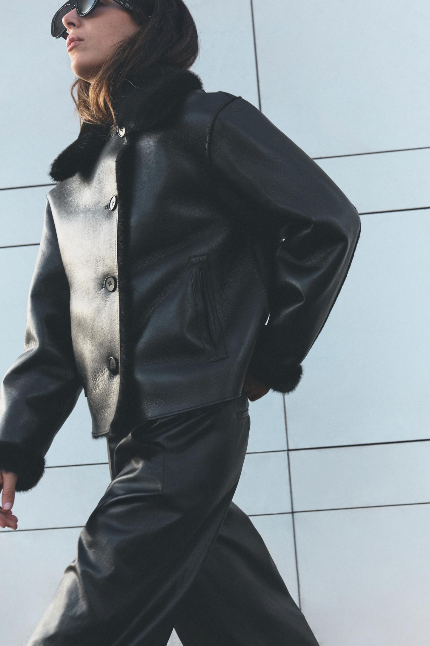 Женская куртка Zara Reversible Double-Faced, цвет: Чёрный — фото 7