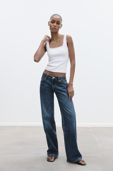 CAMISETA COM ALÇAS LARGAS - Branco da Zara