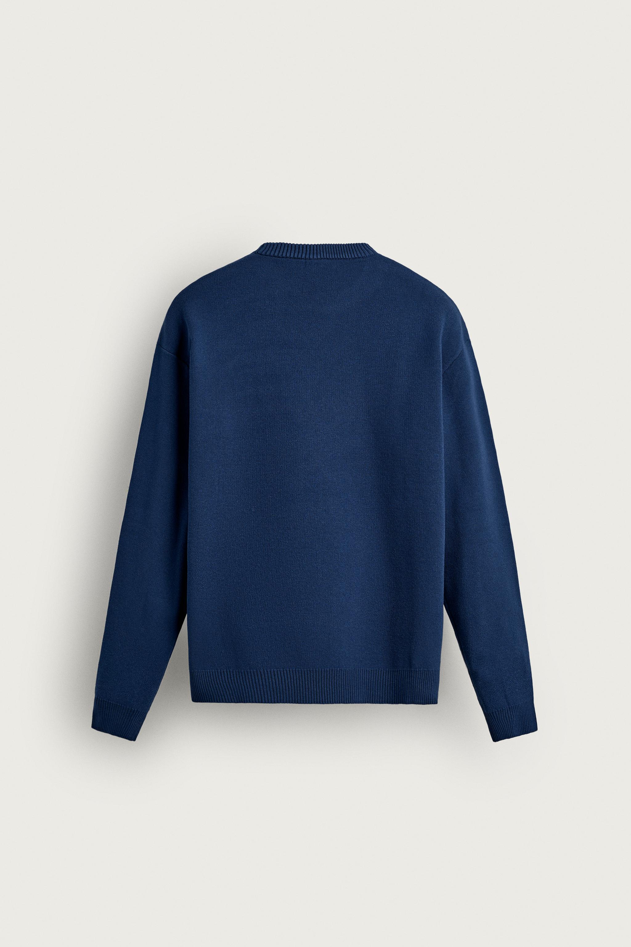 COLORBLOCK RELAXED FIT SWEATER — Bluish