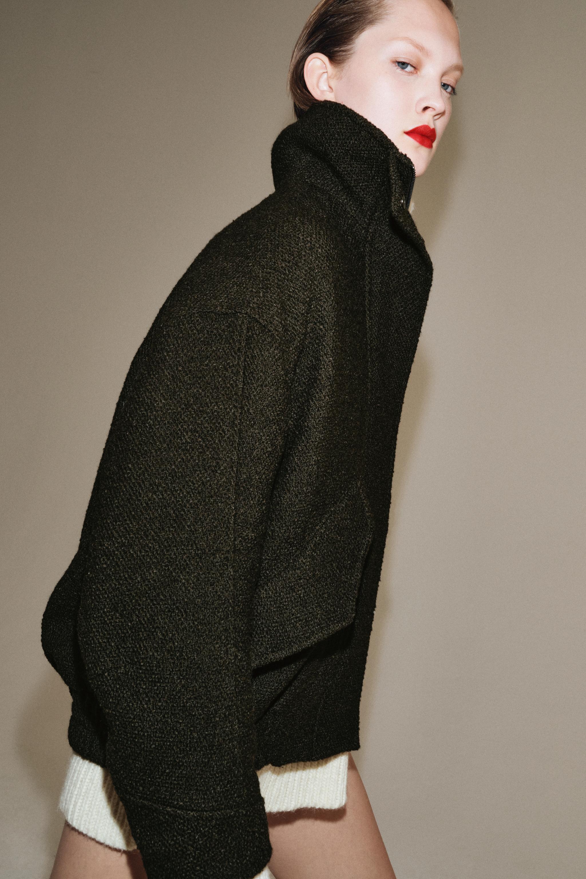 BOMBER TEXTURÉ AVEC LAINE ZW COLLECTION