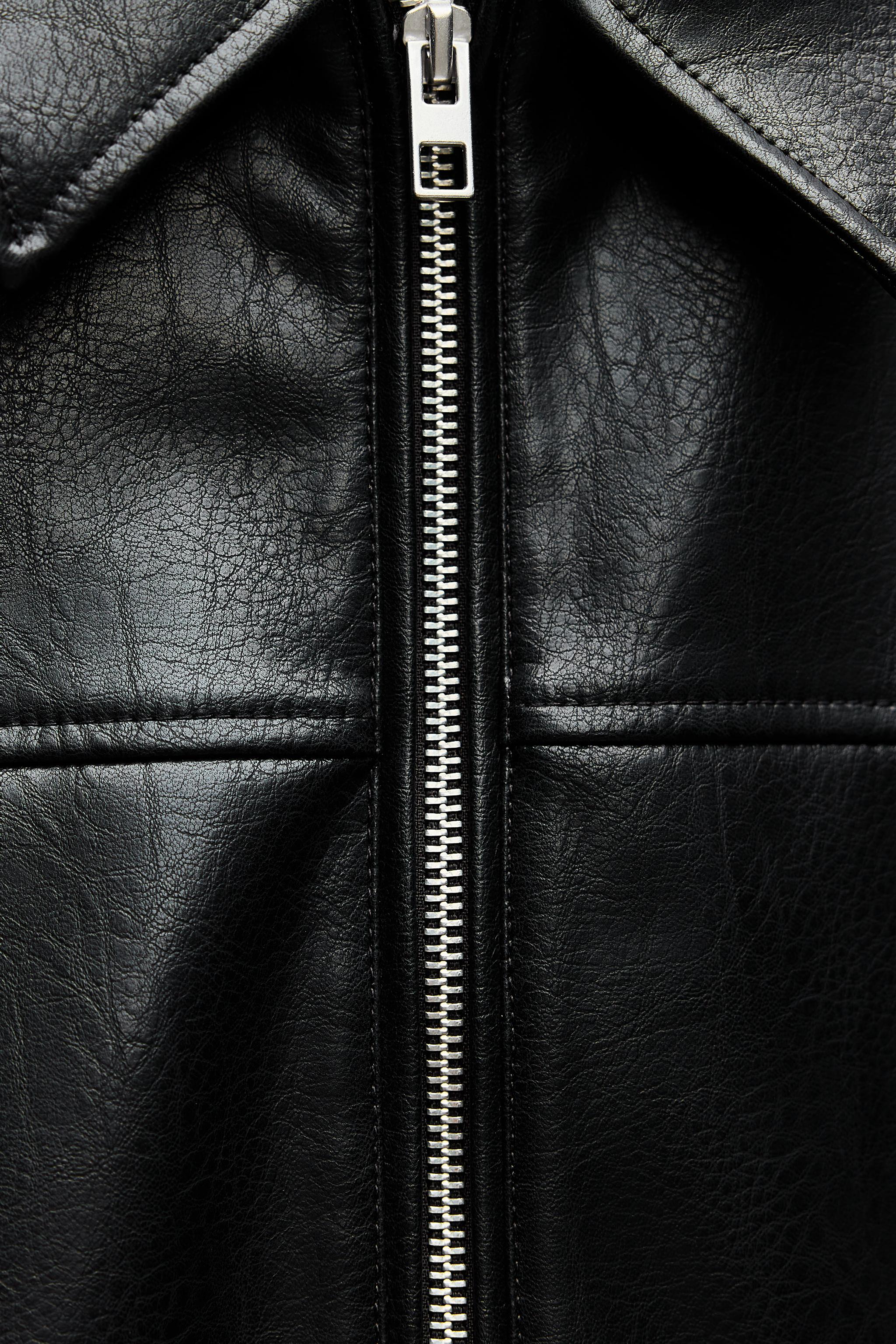 【新品】メタリックフェイクレザーブルゾン LサイズZARA 定価¥13,590 新品】メタリックフェイクレザーブルゾン LサイズZARA 定価
