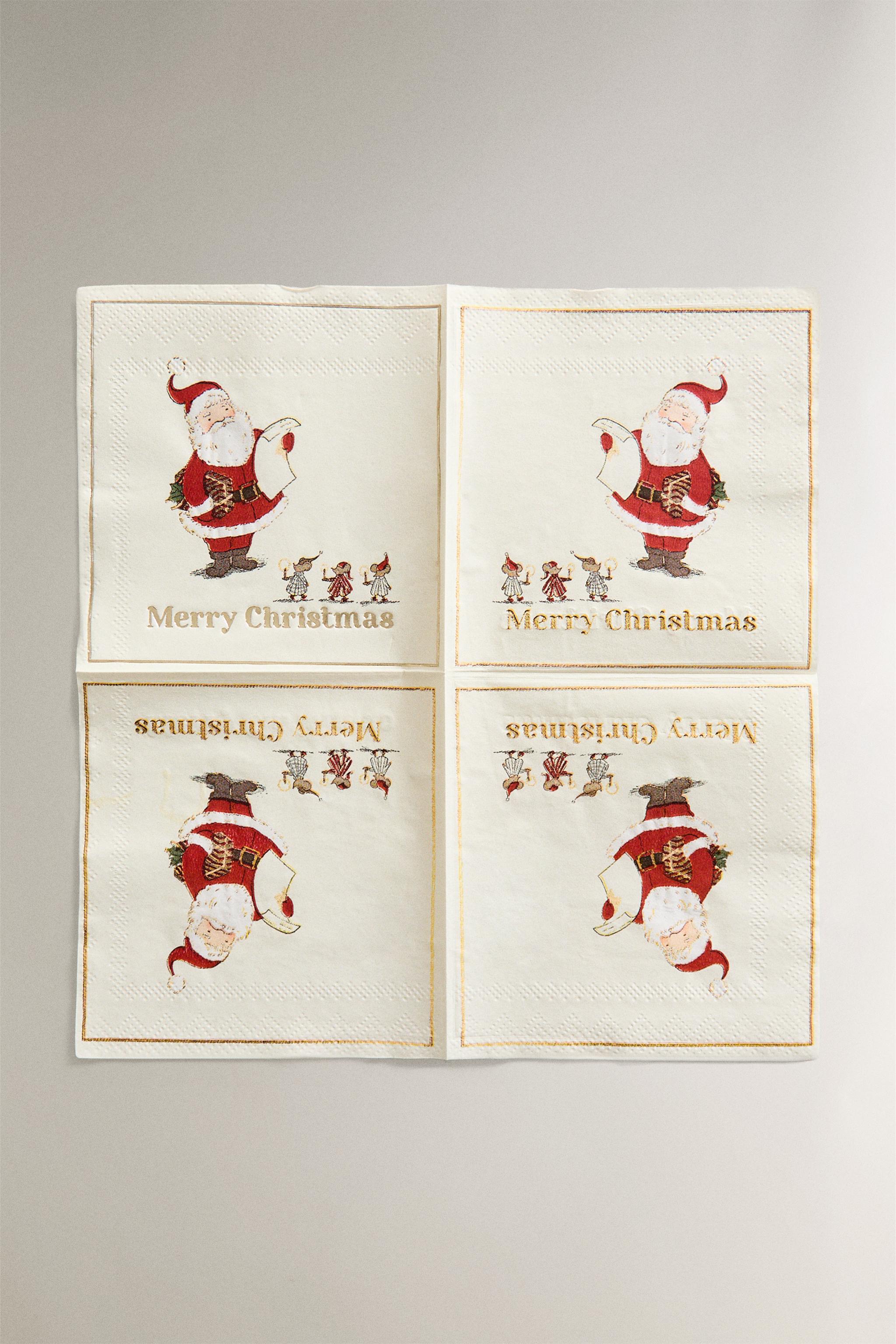 SET OF CHILDREN'S SANTA CLAUS PAPER NAPKINS (SET OF 20)