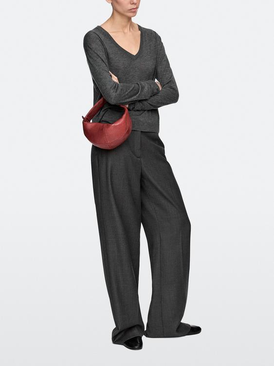 Mini nappa leather half-moon bag