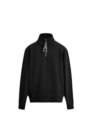 AARON LEVINE X ZARA QUARTER-ZIP SWEATSHIRT WITH TAPE DETAIL