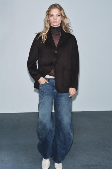 MINIMAL WOOL BLAZER ZW COLLECTION - Brown by Zara