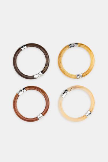 LOT DE 4 BRACELETS RIGIDES - Marron de Zara - Image 2