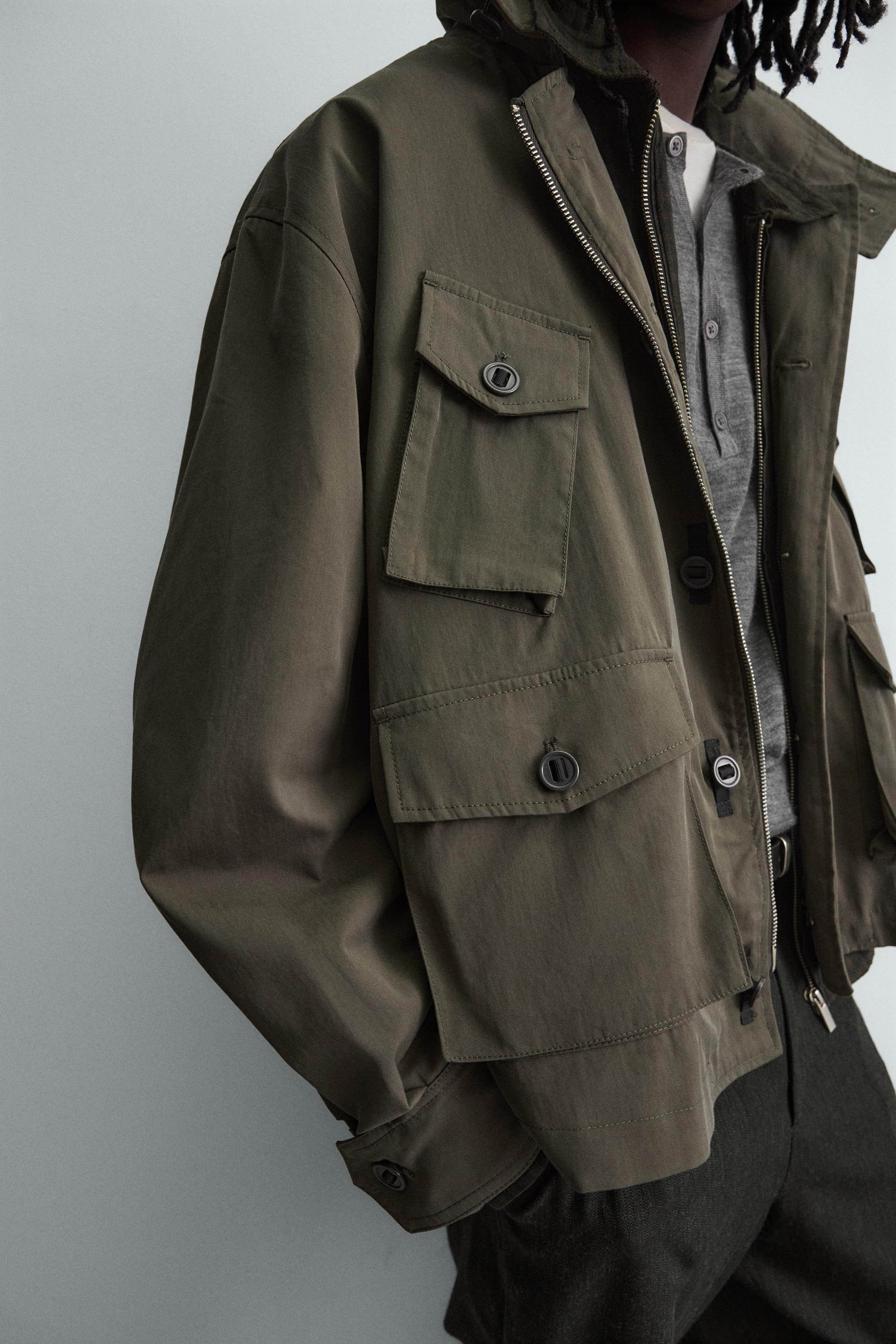 ZARA タブディティール付きポケットジャケット LIGHTWEIGHT POCKET JACKET - Gray | ZARA United States