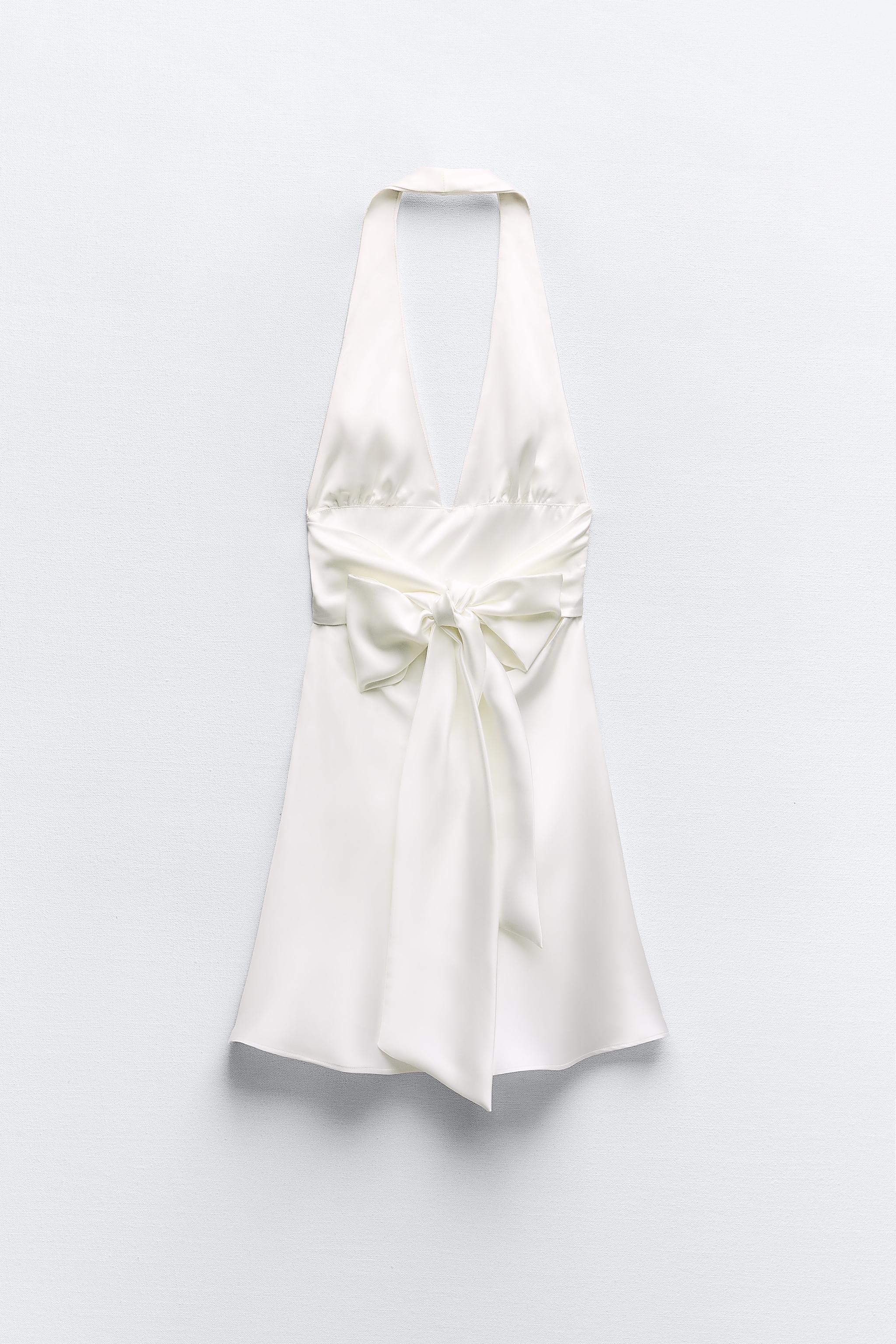 CONTRAST SATIN BUSTIER - Oyster-white