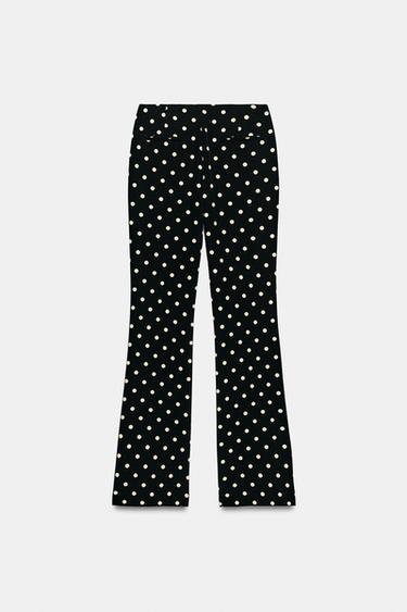 FLARED POLKA DOT TROUSERS - Black / Ecru by Zara - Image 2