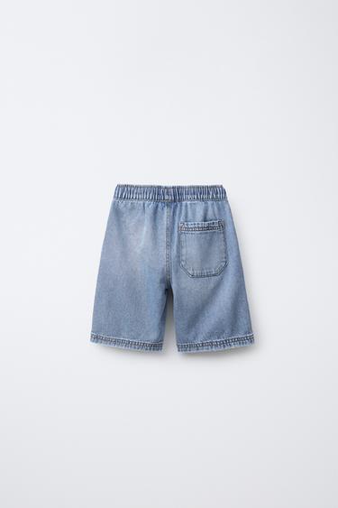 LOOSE FIT DENIM BERMUDA SHORTS - Blue by Zara - Image 1