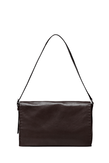 Nappa leather mini bag with stitch detail — Brown 1