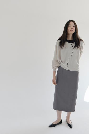 MIDI PENCIL SKIRT - Grey marl by Zara
