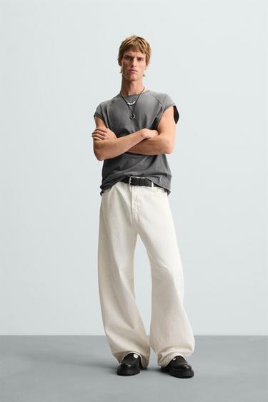Zara RELAXED FIT TANK TOP - Dark anthracite - Image 0