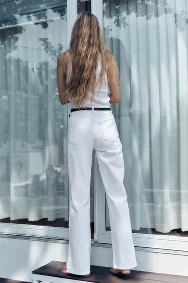 JEANS Z1975 STRAIGHT HIGH-WAIST FULL LENGTH - White by Zara - Image 4