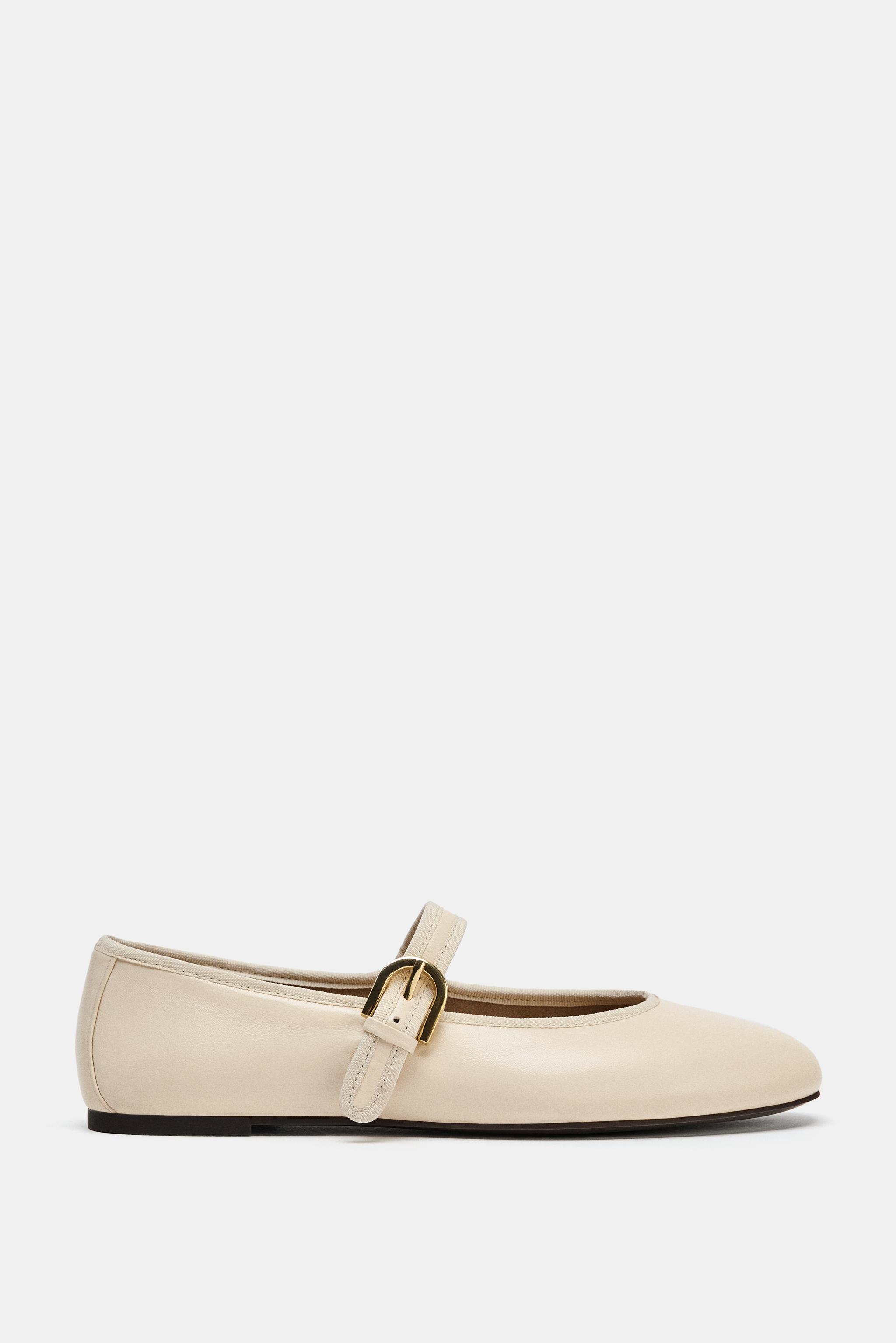 ソフトレザーバレエシューズ - ホワイト | ZARA Japan / 日本