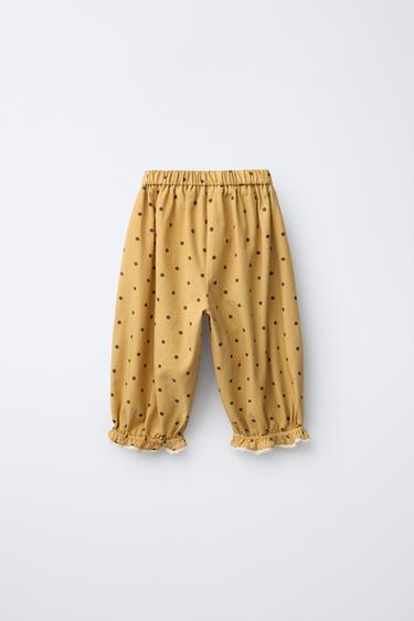 PANTALON BOUFFANT À POIS - Jaune de Zara - Image 1